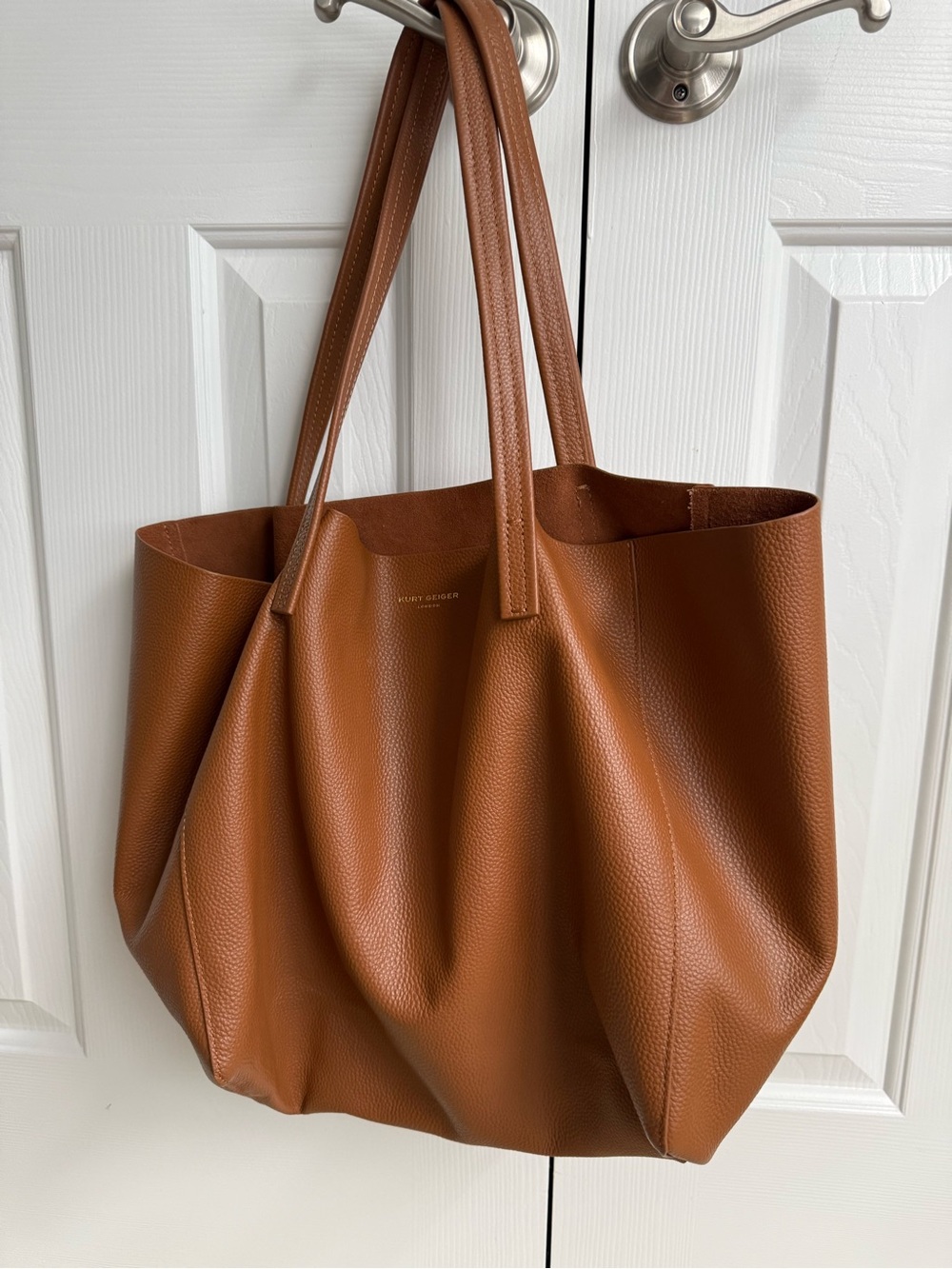 Kurt Geiger Leather Tote Bag in Cognac Brown - Women's Everyday Carry - Picture 5 of 5